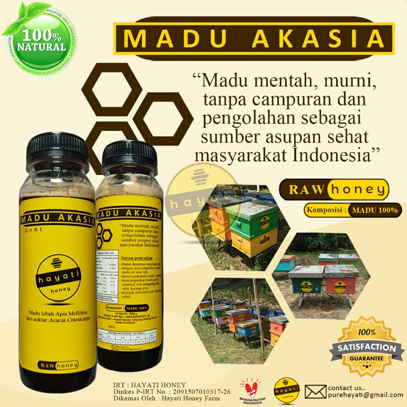 

Madu Akasia Hayati 300 gram Madu Murni Full Nektar Akasia 100% RAW honey