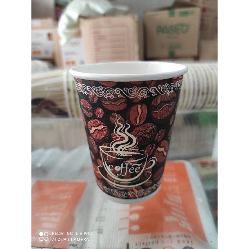 Cup Kopi Paper Cup 8 Oz Polos & Motif