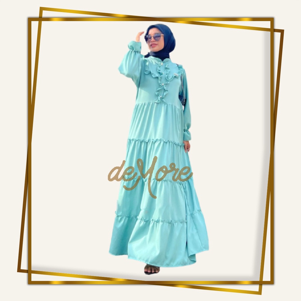 GAMIS WANITA MUSLIM  REMPEL SUSUN REFA DRESS FREE BROSS SHAKILA DEMORE