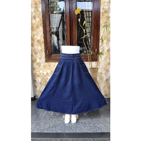 Rok Dewasa / Rok Jeans Wanita / Rok Panjang Dewasa / Rok Denim Panjang / Rok Panjang Wanita