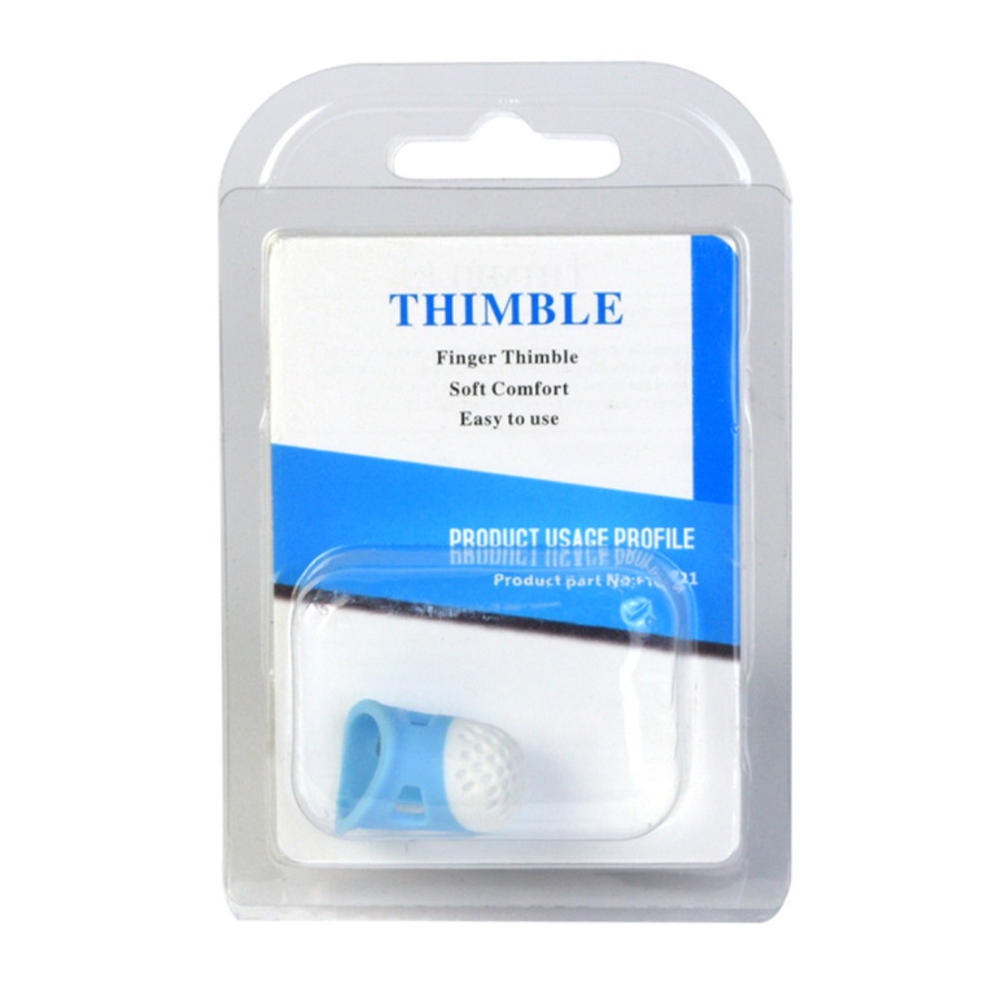 ALAT PELINDUNG JARI UNTUK MENJAHIT / HELM PELINDUNG JARI PLASTIK / THIMBLE PLASTIC CC-8196 SMALL BLUE