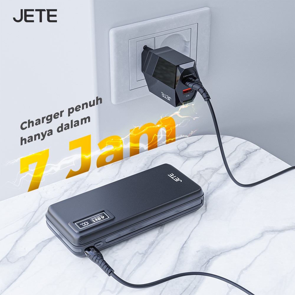 Power Bank 20000 MaH Powerbank with Built In Cable 22,5W JETE B5 - Garansi 2 Tahun