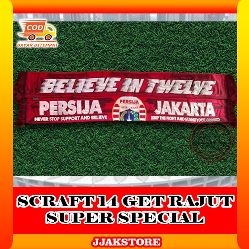 Syal Persija Jakarta Syal Jakmania Jakangel Rajut Scraft Scarf Persija Jakarta 14 Get HD Super Spesi