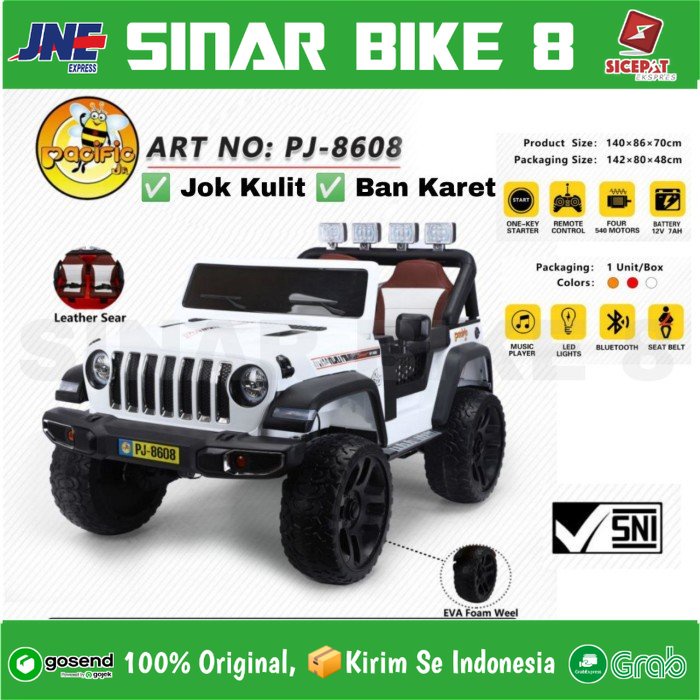 Mobil Mobilan Aki PACIFIC PJ 8608 Mainan Anak Mobilan JEEP