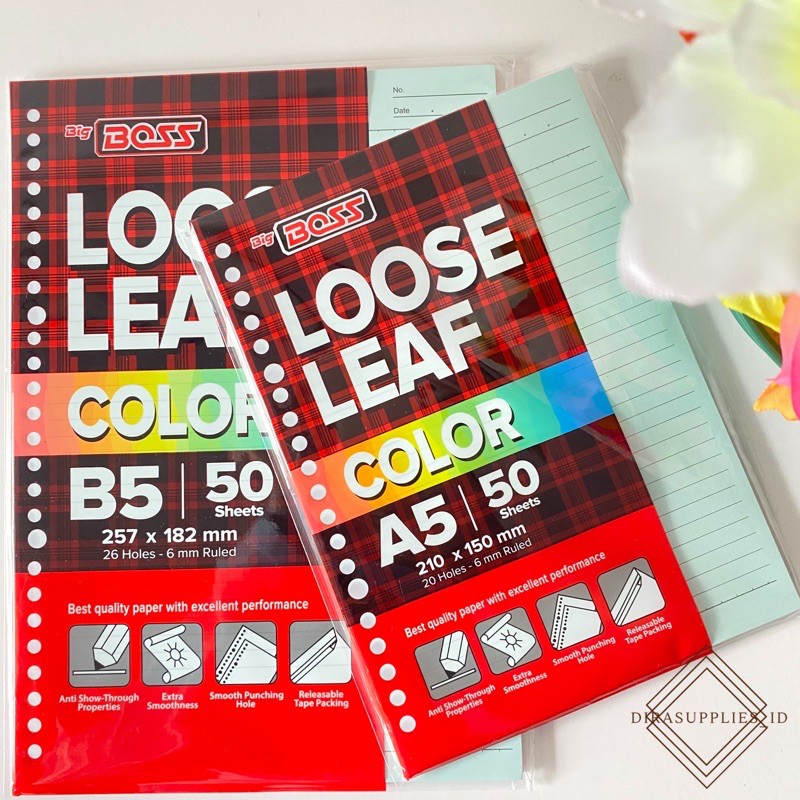 

Loose Leaf A5 & B5 4 Warna | Kertas Binder A5 | Kertas Binder B5 | Isi Binder Warna Mix