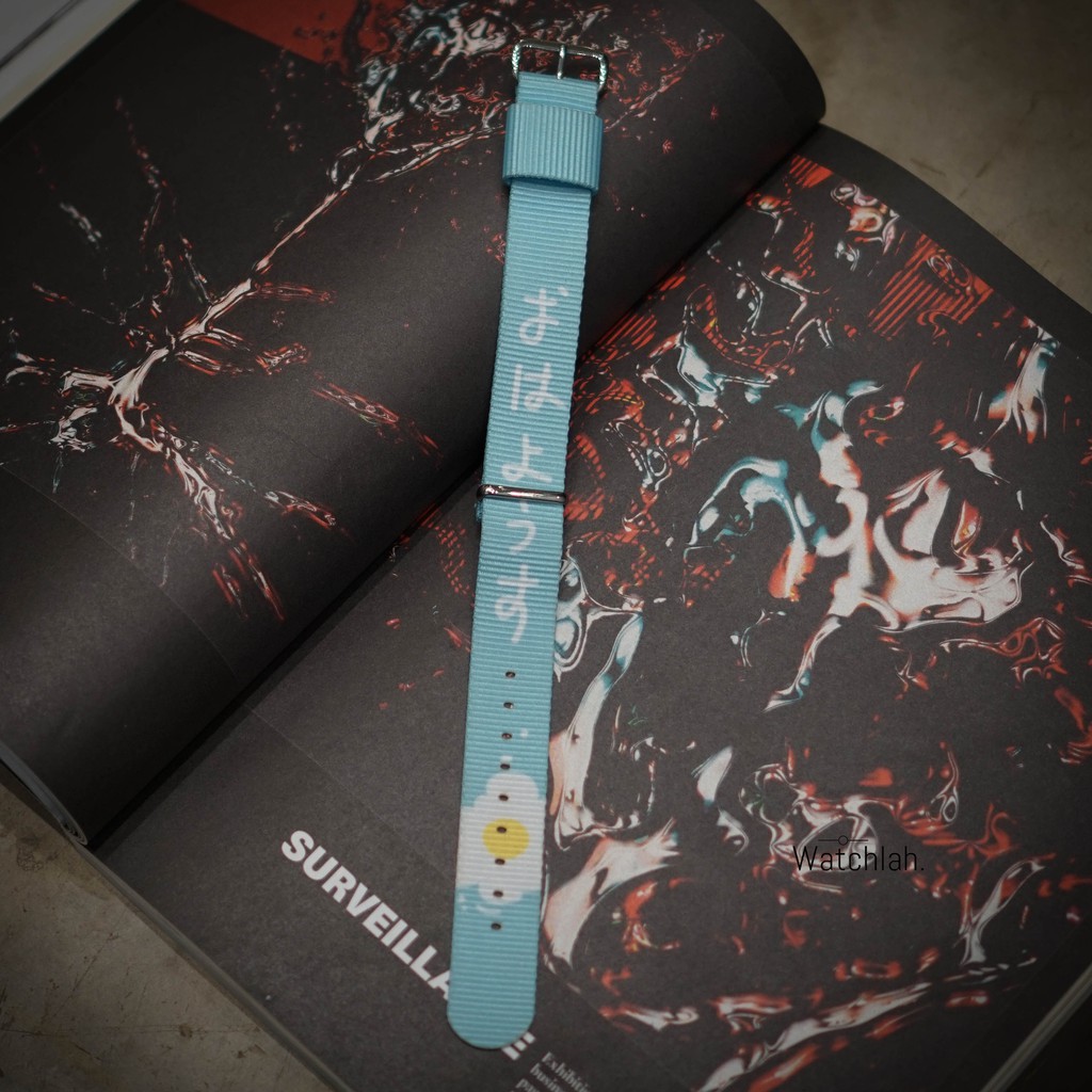 Watchlah Printed Nylon Strap - Egg Blue Sky