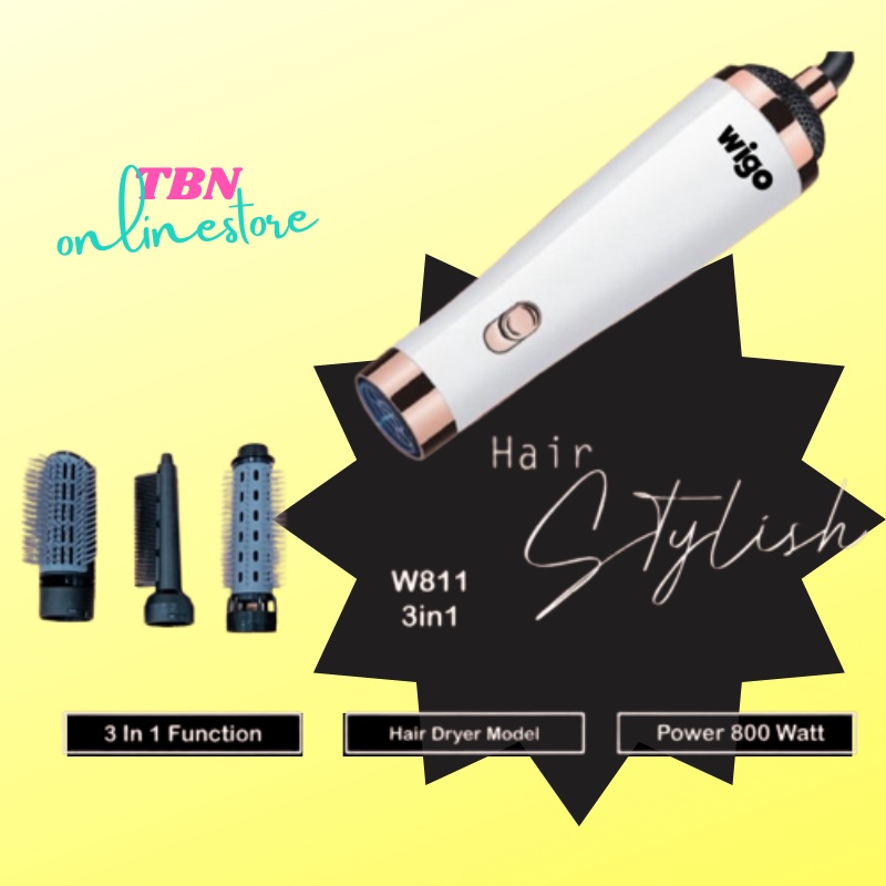 Hair Dryer Han River Wigo W-811 3 in 1 Sisir Pengering Rambut