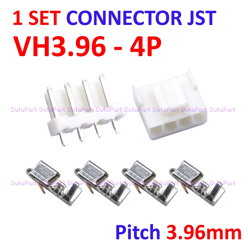 1 SET Connector JST VH3.96 - 4P - Male Female Pin Kaki Lurus 3.96mm