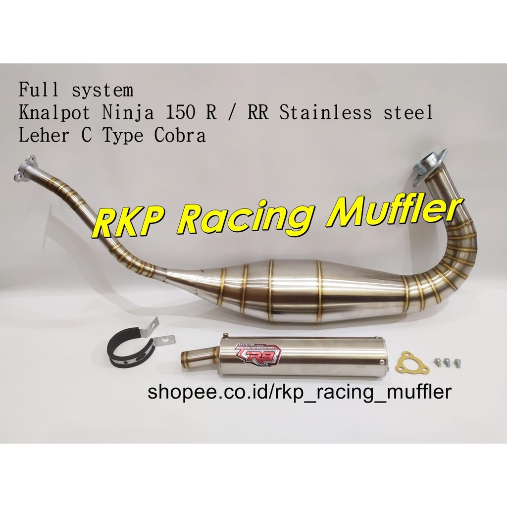 Knalpot Ninja 150 R RR SS kolong R9 type cobra stainless steel kenalpot racing motor