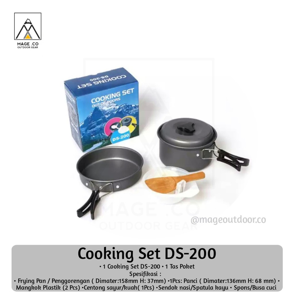 Cooking set SY-200 setara DS-200 DS200 Nasting Camping /Nasting Outdoor / Alat Masak Gunung Original