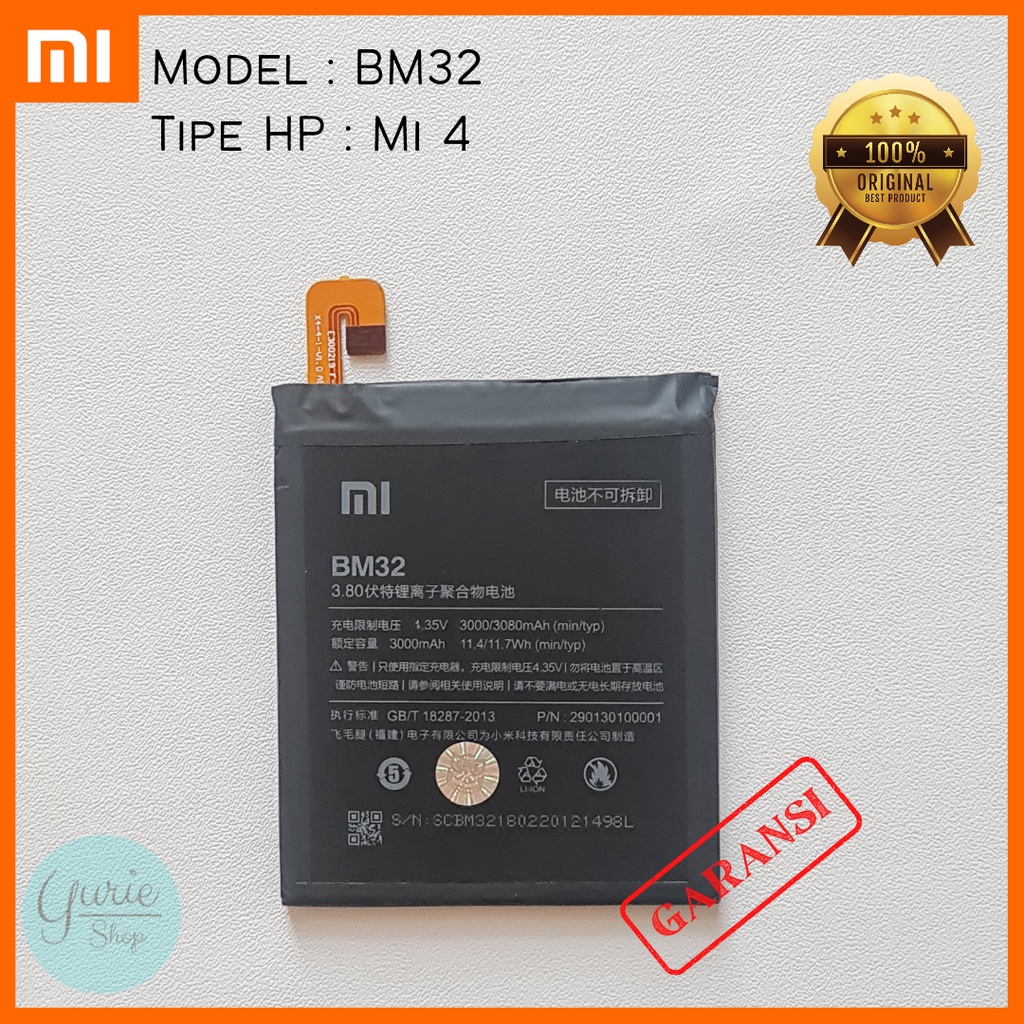 BATERAI BATTERY BATRE XIAOMI MI 4 MI4 BM32 ORIGINAL