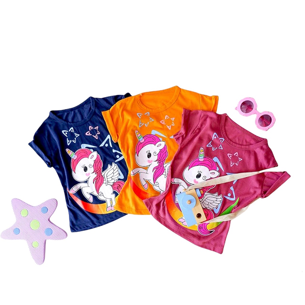 Kaos Anak Cewek motif UNICORN Kaos Anak Balita Kaos Anak Perempuan Kaos atasan Lengan Pendek kaos Anak UNICORN