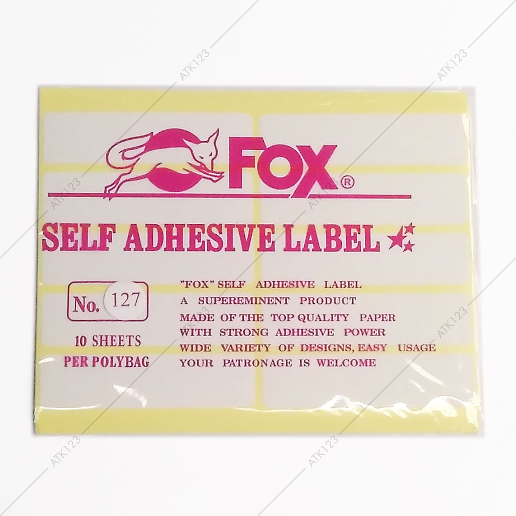 

Kertas / Label Stiker Fox No. 127 uk. 25 x 100 mm (Persegi Panjang)