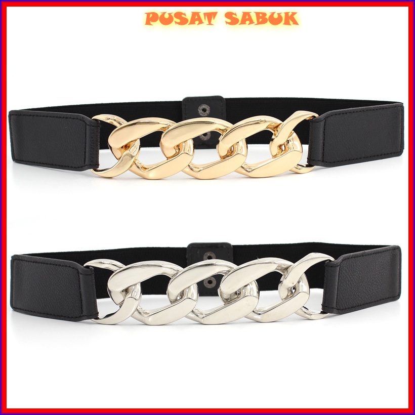 Belt Gesper Obi Karet Lebar Sabuk Wanita Ikat Pinggang Elastis Korset Fashion Cewek Korea Oby Impor Besar Gasper Corset Jumbo Women Big Kekinian Hitam Coklat Kulit Baru Dewasa Melar Cantik Cm