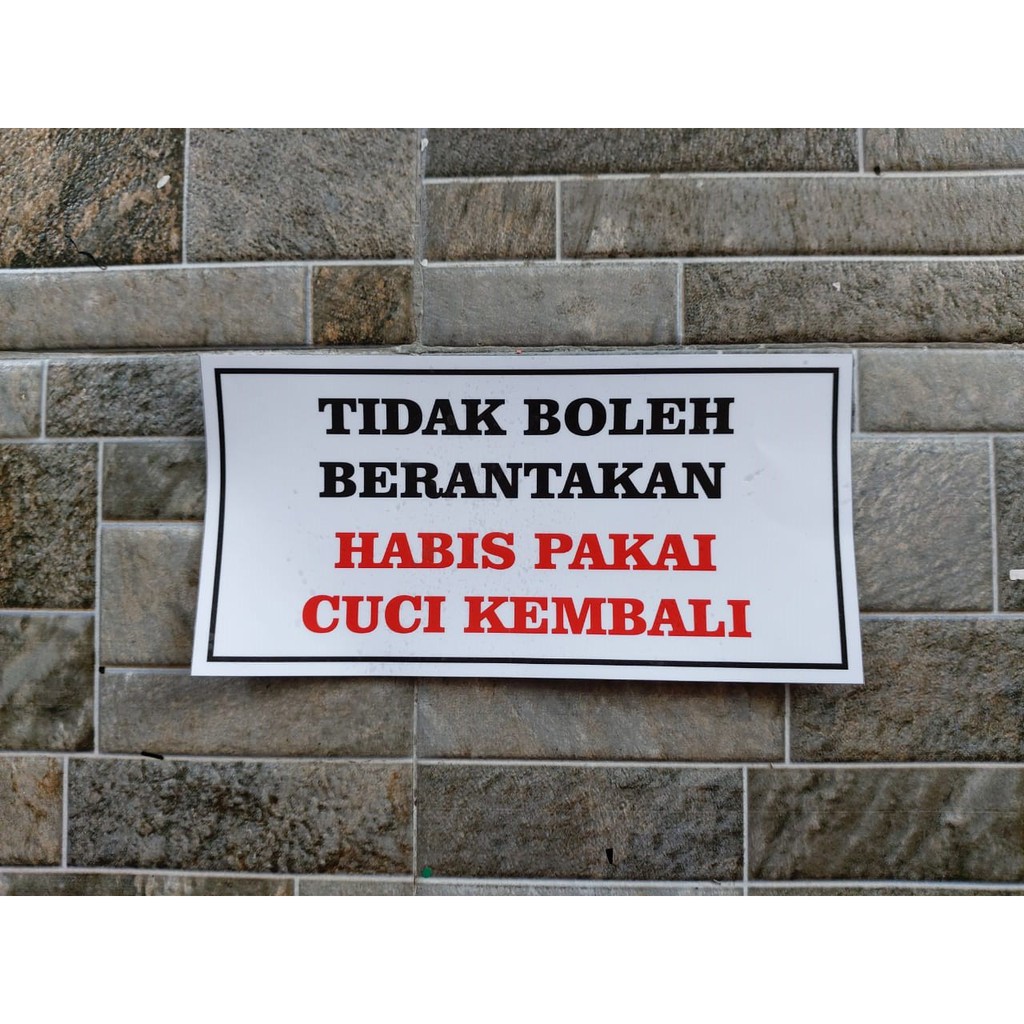 Jual Stiker Peringatan Aturan Kost Tidak Boleh Berantakan Cuci Kembali Dapu Indonesiashopee 9495