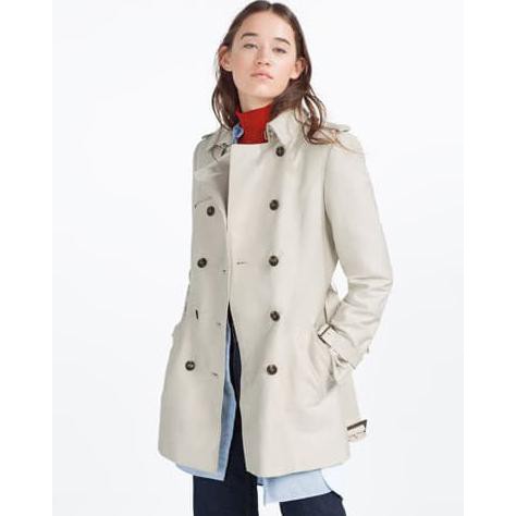 Zara Cotton Trench Coat Original Deevagrosir.Olshop