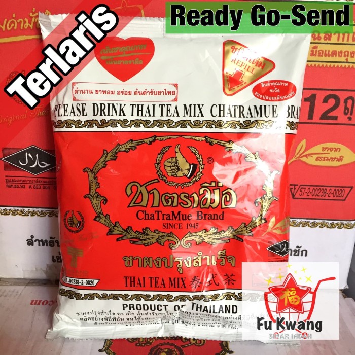 

TEH-DAUN- THAI TEA MIX NUMBER ONE CHATRAMUE BRAND 400 GRAM -DAUN-TEH.