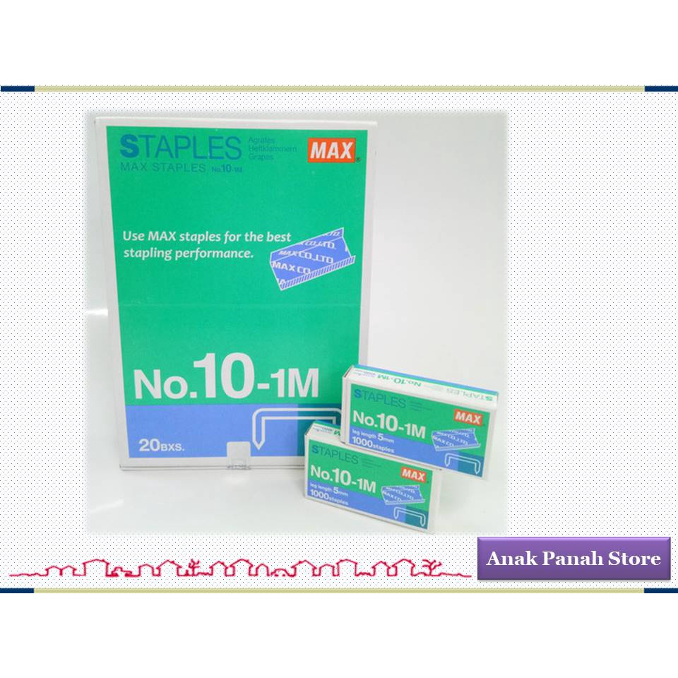 

Isi Staples Kecil Merk MAX No. 10 ( Isi 20 box )