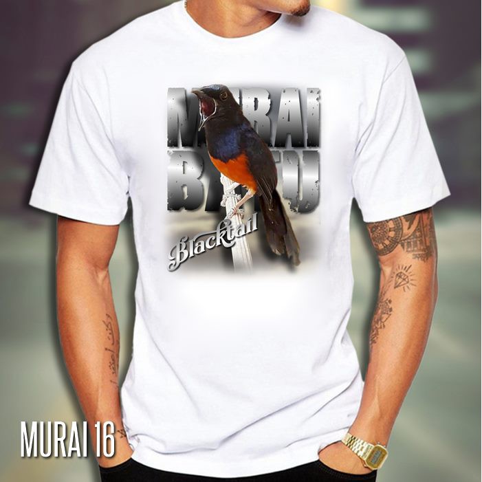 KAOS MURAI BATU Bahan PREMIUM Kaos Burung MURAI Baju Kaos KICAU MANIA MURAI BATU BLACKTAIL Distro