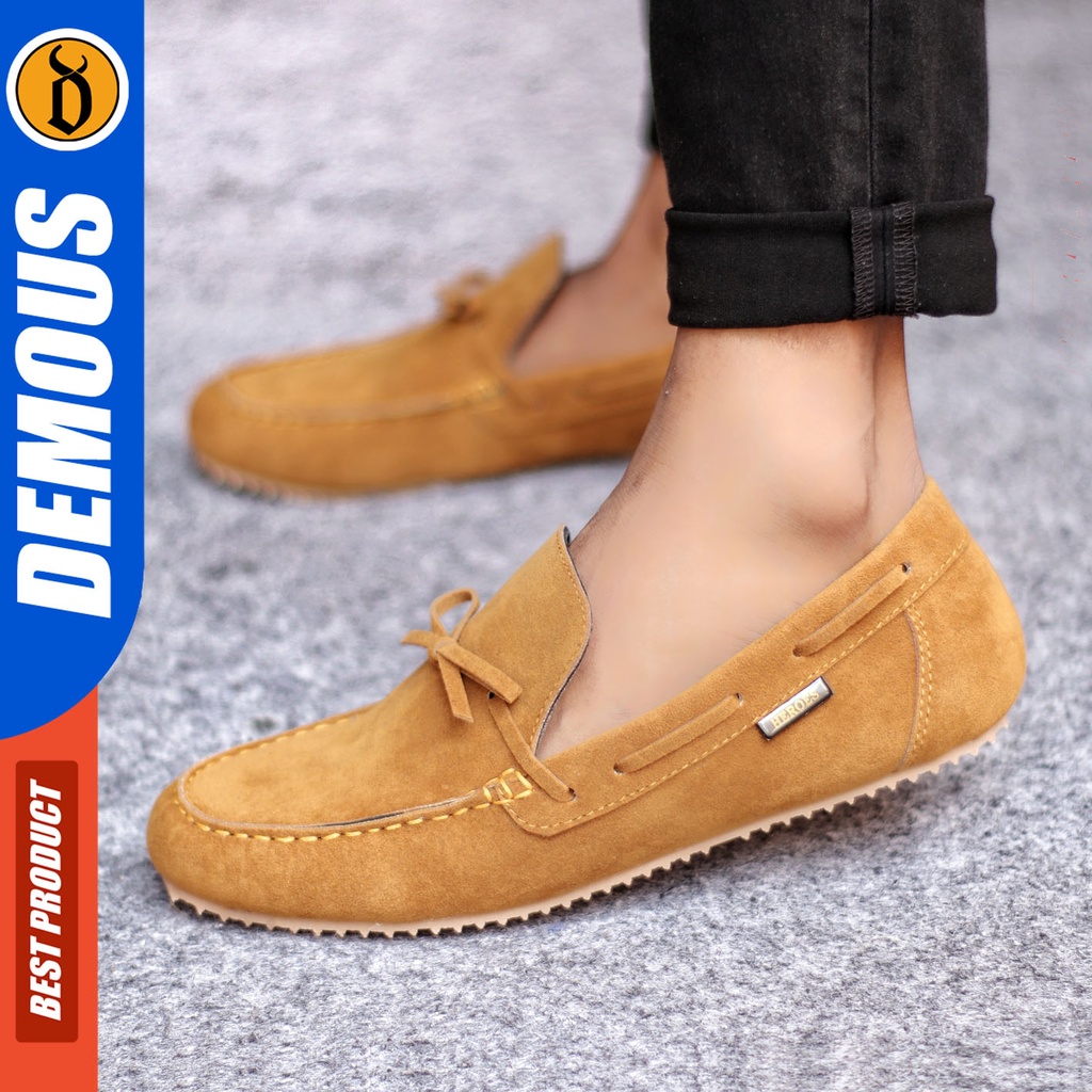 Sepatu Slip On Pria Sepatu Casual Pria Kulit Suede Kerja Kantor Kuliah Kondangan Sepatu Slop Pria Sepatu Hitam Pria DEMOUS CELTIZ