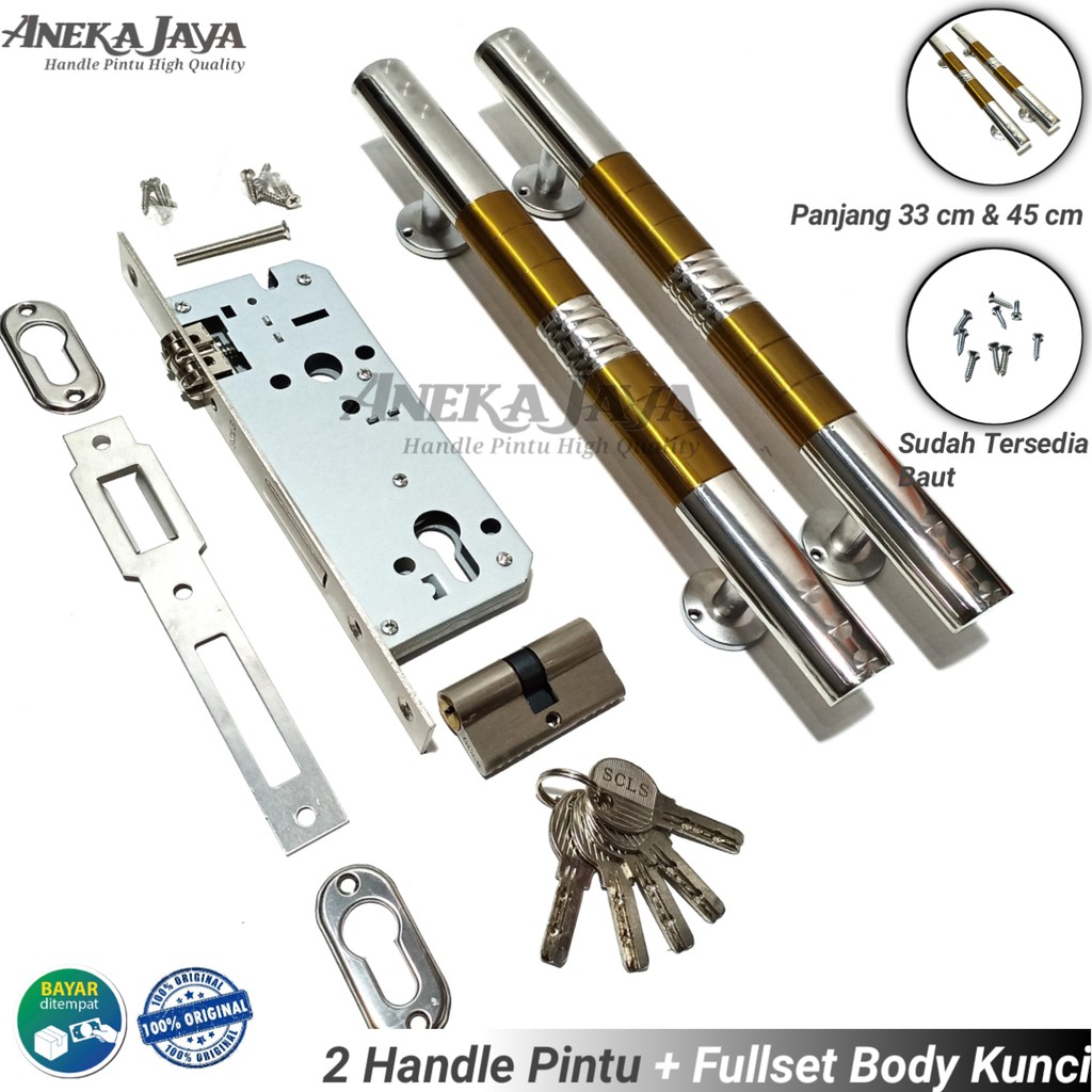 handle set  kunci pintu rumah 33 cm murah minimalis tarikan pintu stainless gagang pintu terbaru