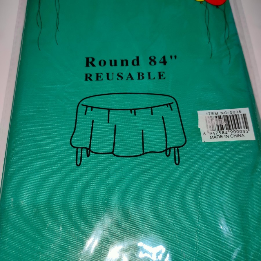 REUSABLE HEAVY DUTY TABLE COVER TAPLAK MEJA PLASTIK BUNDAR BULAT ROUND