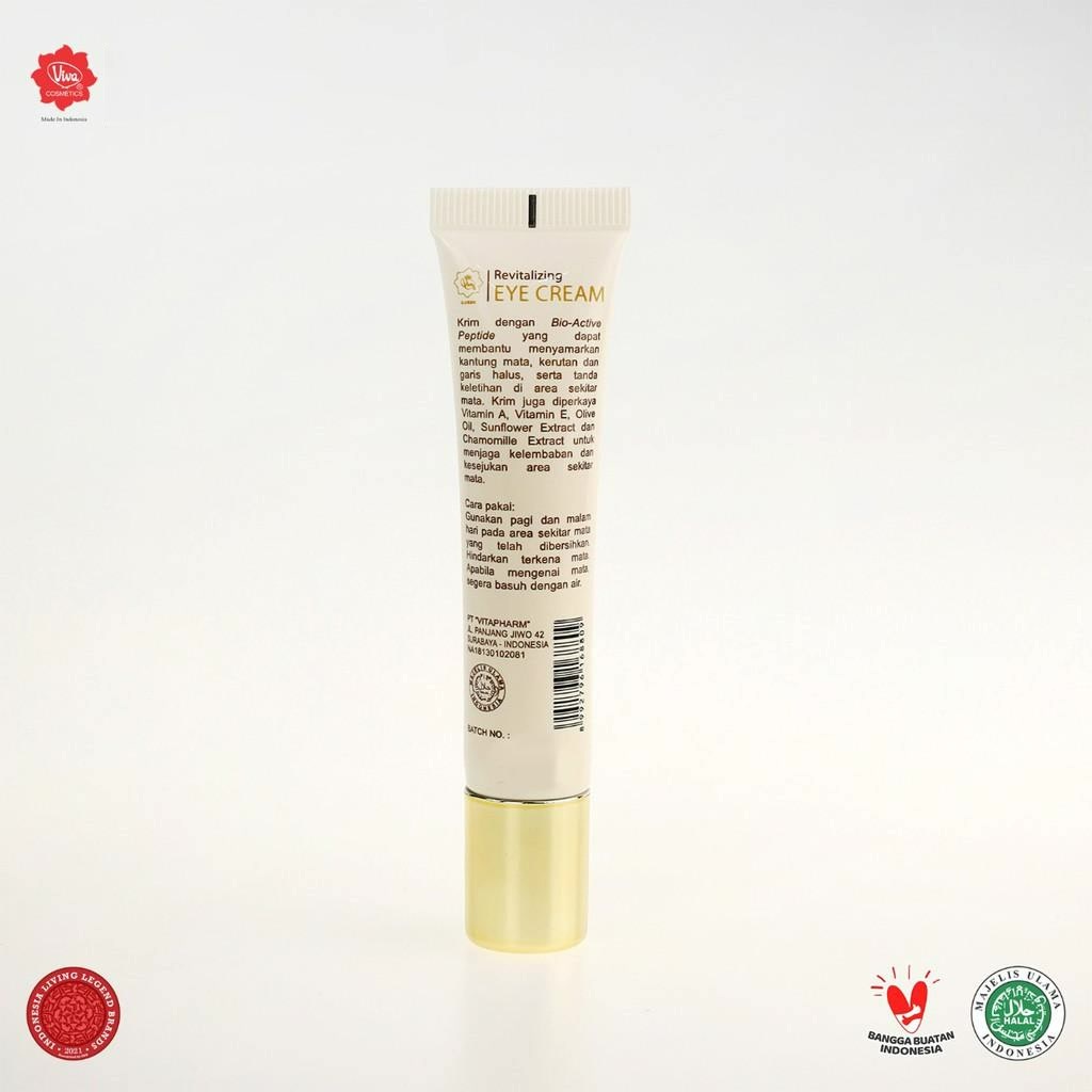 Viva Queen Revitalizing Eye Cream with Vit A, E, Olive Oil, Extract Sunflower &amp; Chamomile - 15gr