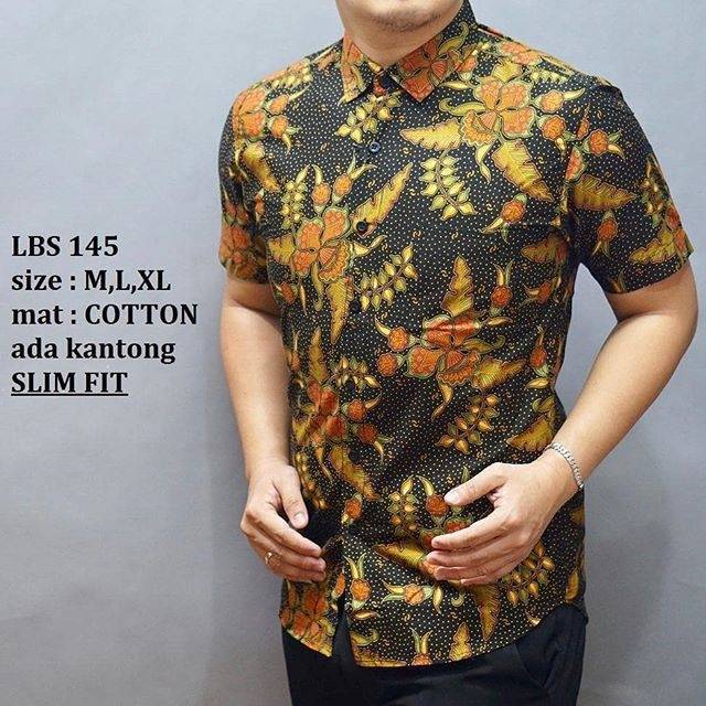 ATASAN BATIK PRIA SLIMFIT ASLI TANGAN PENDEK