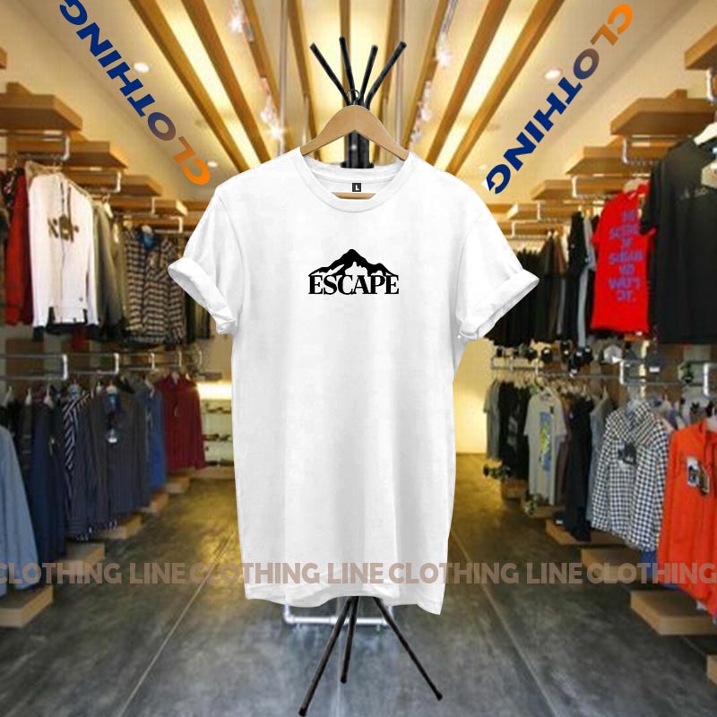 Baju Kaos Pria Wanita Lengan Pendek / T-shirt Distro Pria Logo Escape Hitam / Baju Kaos Pria Cotton 