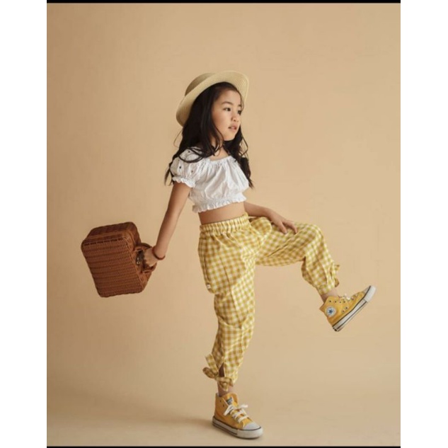 GINGHAM pants 1-6tahun celana joger katun kotak2 anak