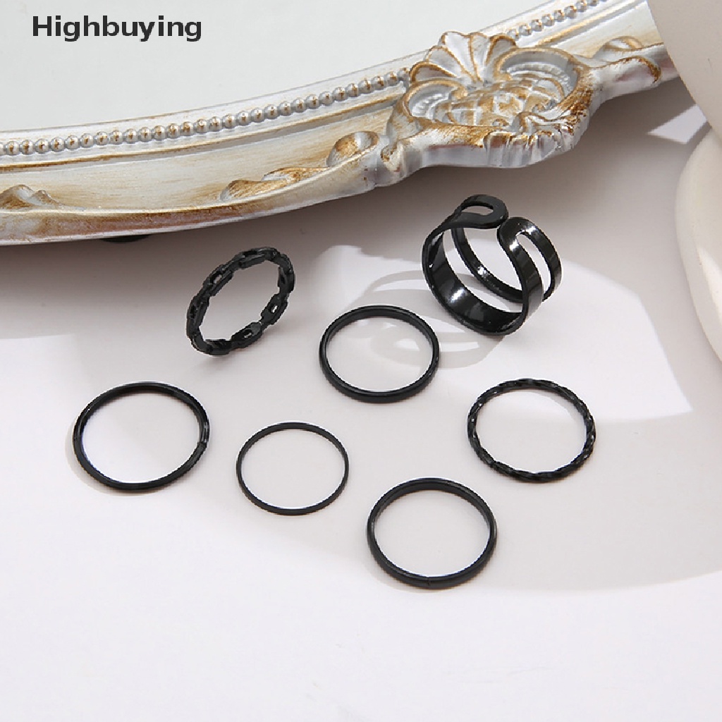 Hbid Set Cincin Buku Jari Aneka Bentuk Bahan Metal Gaya Vintage Gothic Retro Untuk Wanita