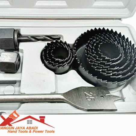 ֍ PROMO BENZ HOLESAW KIT HOLE SAW KIT MATA BOR KAYU BULAT SET 13pcs MULTIFUNGSI BJA ☇