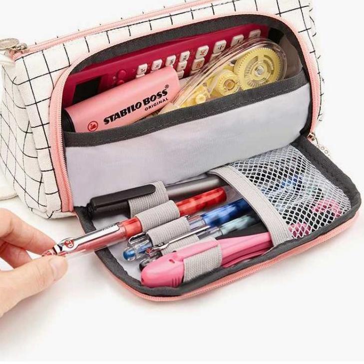

IDN3z3Y-- Tempat Pensil Large Capacity Motif Garis