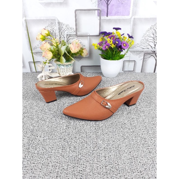 Andrea Visandro Sandal Hak Wanita 5 cm Davina BP 02-Tan