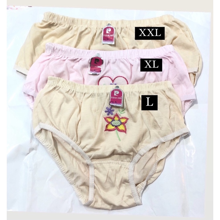 (1 pcs/ 3 pcs) Cd Wanita Katun Bordir Pieroni | Celana Dalam Wanita Katun