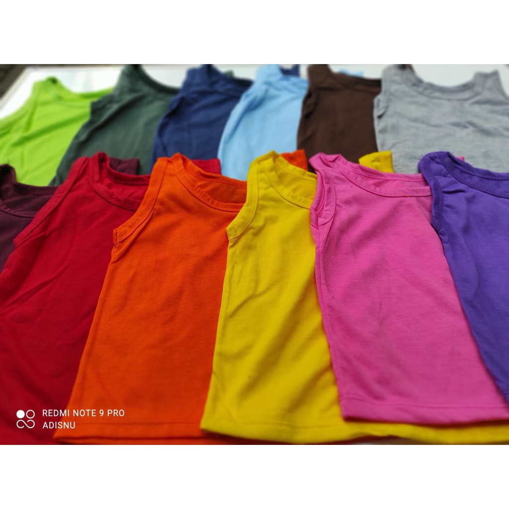 Singlet Bayi Polos [ Pilih Warna ] Kaos Dalam 12 Warna All Size