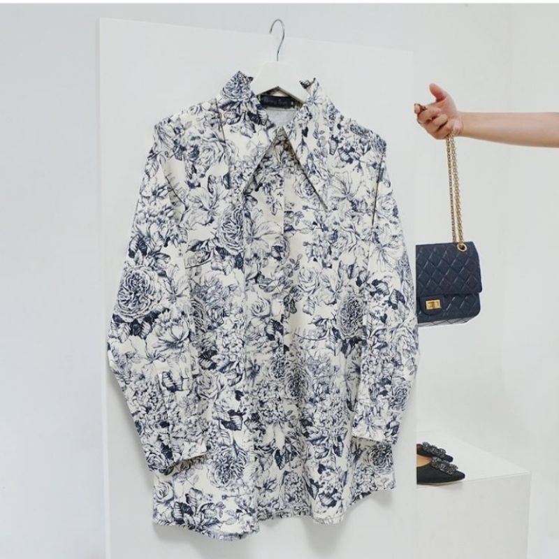 Le Jardin Bleu Collar Shirt Benang Jarum