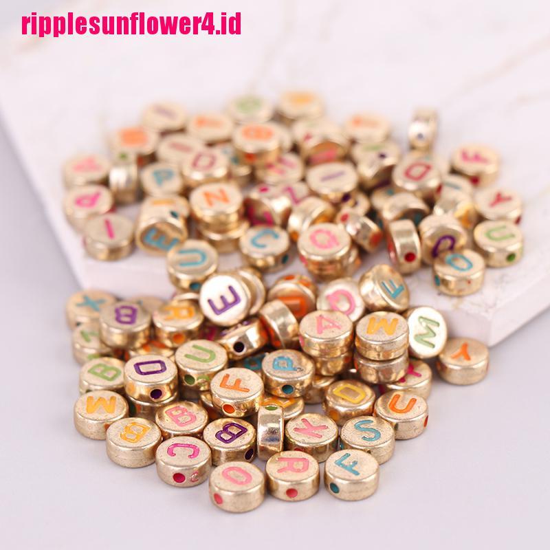 100 Pcs Manik-Manik Bulat Bahan Akrilik Ukuran 4x7mm Untuk Membuat Perhiasan Diy