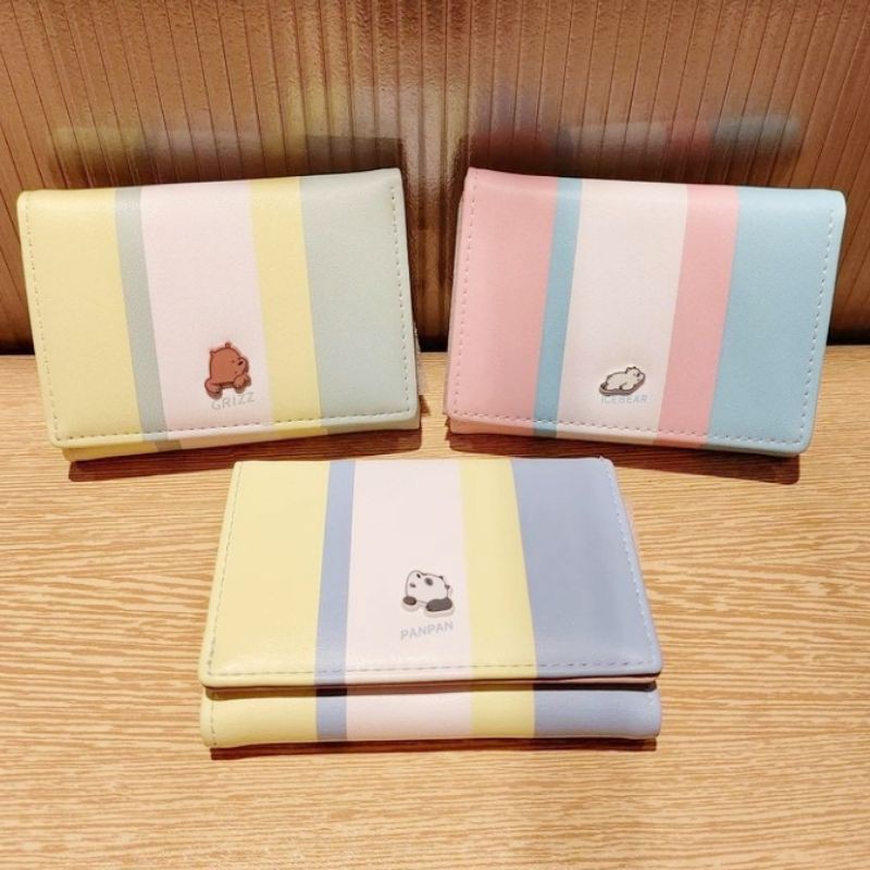MINISO WE BARE BEARS STRIPE WOMEN WALLET / DOMPET LIPAT WANITA WBB