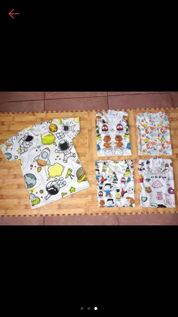 Setelan Kaos full print , size 2-6th