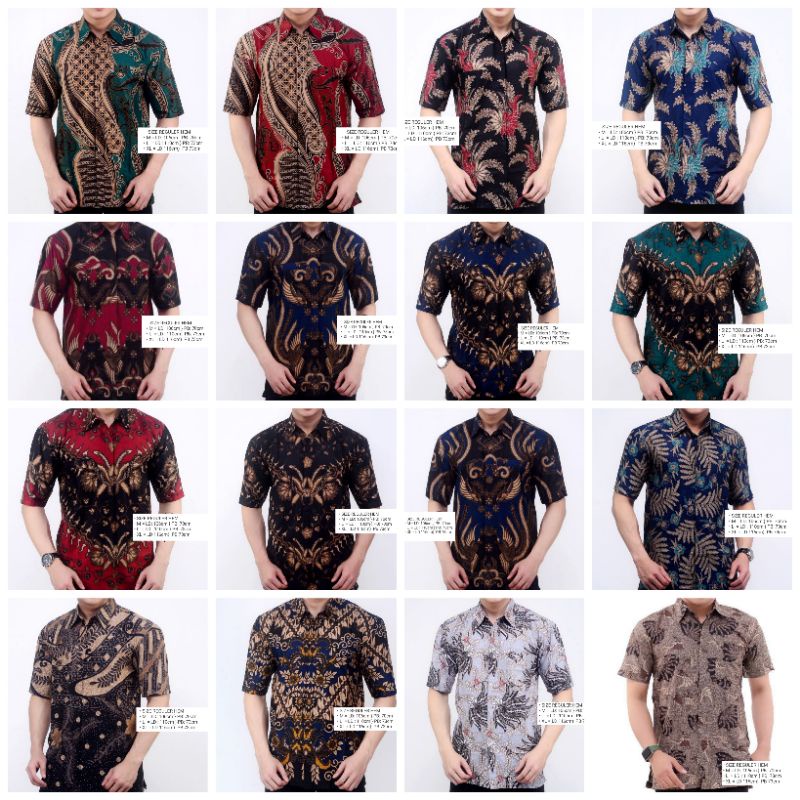 Baju Batik Pria Lengan Pendek/Batik Pria Premium/Seragam Batik Kantoran-Motif acak