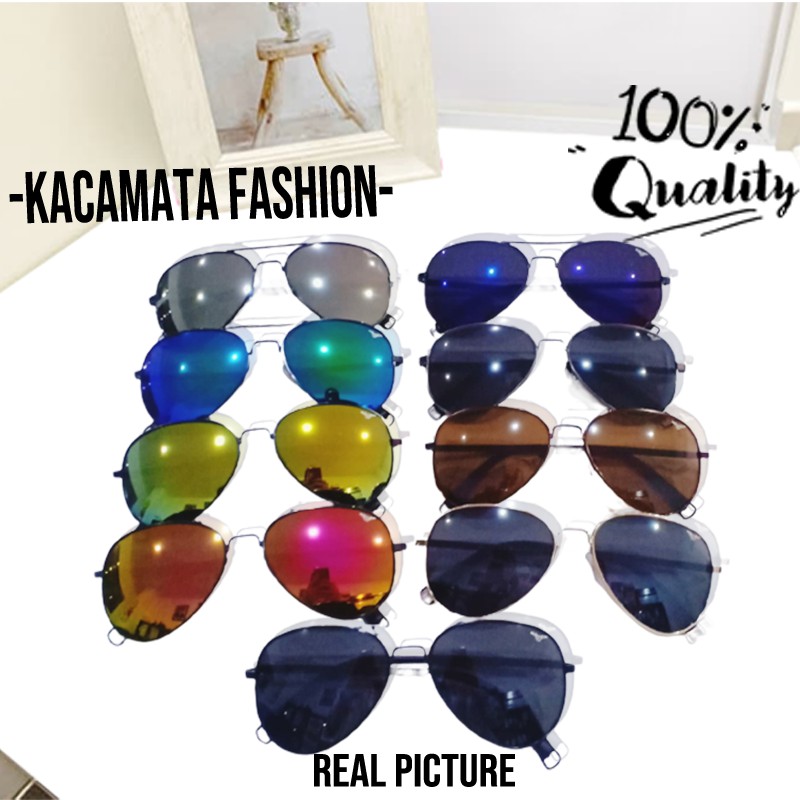 Kacamata Hitam Model Aviator Lesa Mirror Fashion Korean Pria Wanita Kaca Mata Fashion