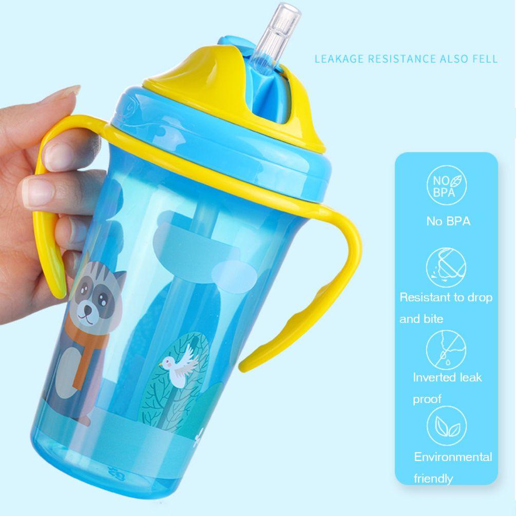 Solighter 300ML Toddler Water Cup Portable Lucu Anti Bocor Anti Jatuh Gelas Minum