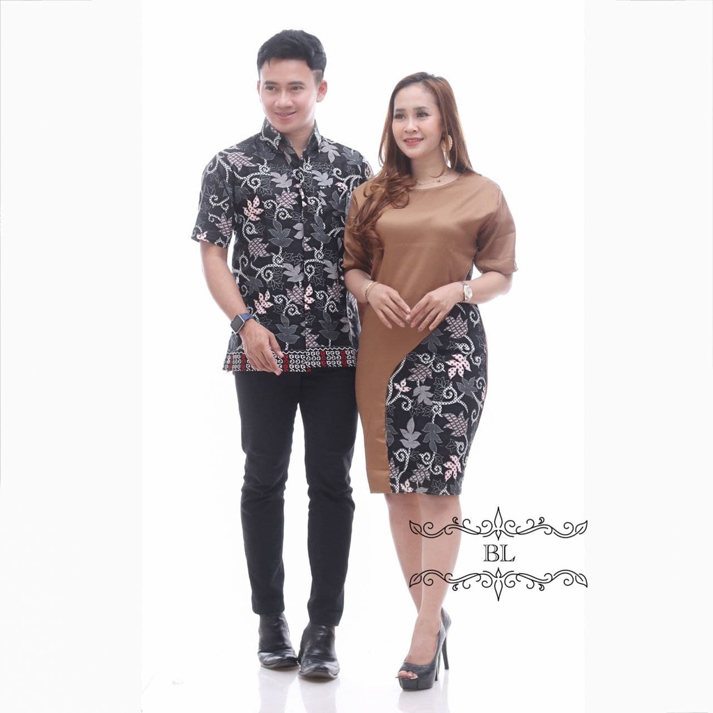 Batik Tunik Couple Set Pakaian Couple Baju Batik Couple Premium HQ Atasan batik-NO 8