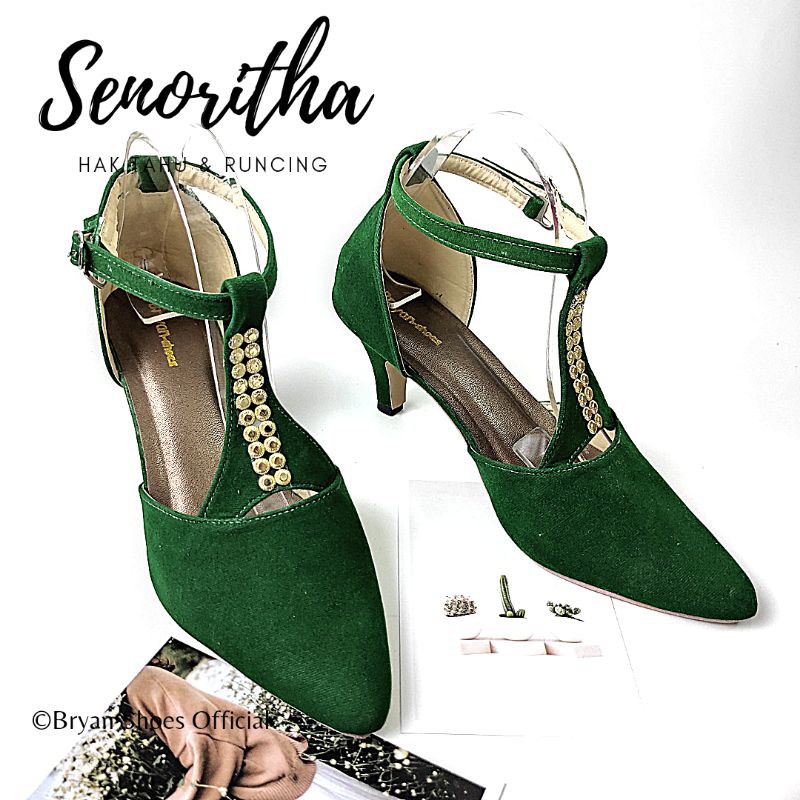 Bryan Senoritha Heels Y T -Shapes Mote Pesta Suede Beludru Jumbo Bigsize Oversize 36-40 41 42 43