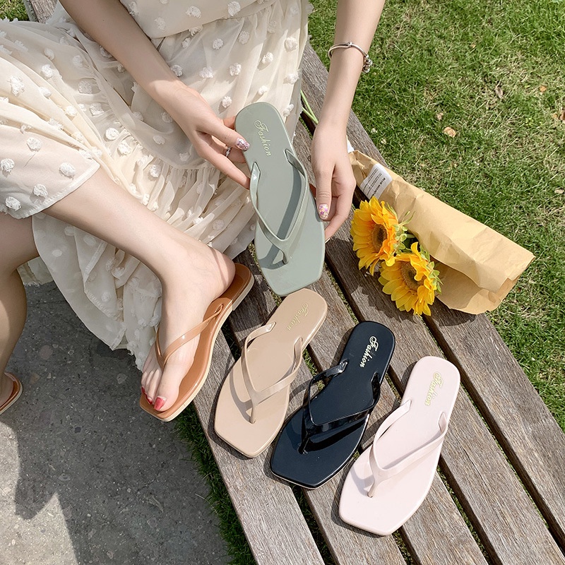 ☀CAMILO☀ Sandal wanita Jepit Spon Colorful Jepit POLOS Kualitas Super nyaman bermerek flipflop warna warni Women Slippers Sendal  SF20