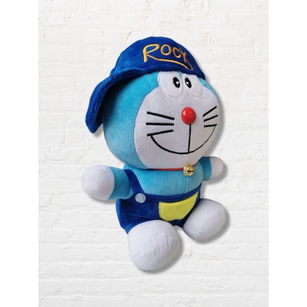 Boneka Doraemon / Boneka Doraemon lucu / Doraemon topi dan baju size 35cm