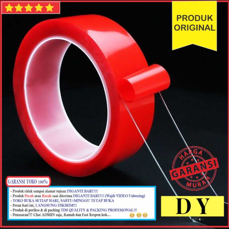 

GARANSI XY Selotip Double Sided Tape Transparent Acrylic 3m Murah Baru