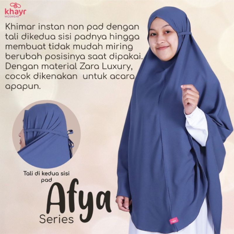 KHIMAR AFYA PREMIUM/KHIMAR SYAR'I MATERIAL ZARA LUXURY LEMBUT TIDAK NERAWANG ANTI KUSUT