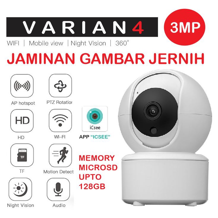 Doom Indoor CCTV With MicroSD Slot - CCTV Indoor Memory Card Tanpa DVR - Hitam